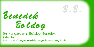 benedek boldog business card